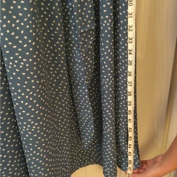 SHEIN dress size L, blue polka-dot belted dress - Picture 5 of 5